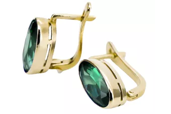 Aur galben 14K Smarald Cercei Vintage bijuterii vec001y